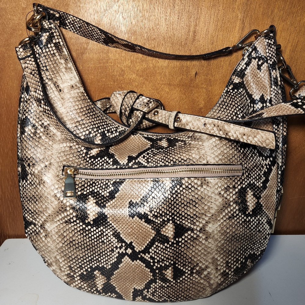 INC Concepts multi color faux snakeskin hobo bag